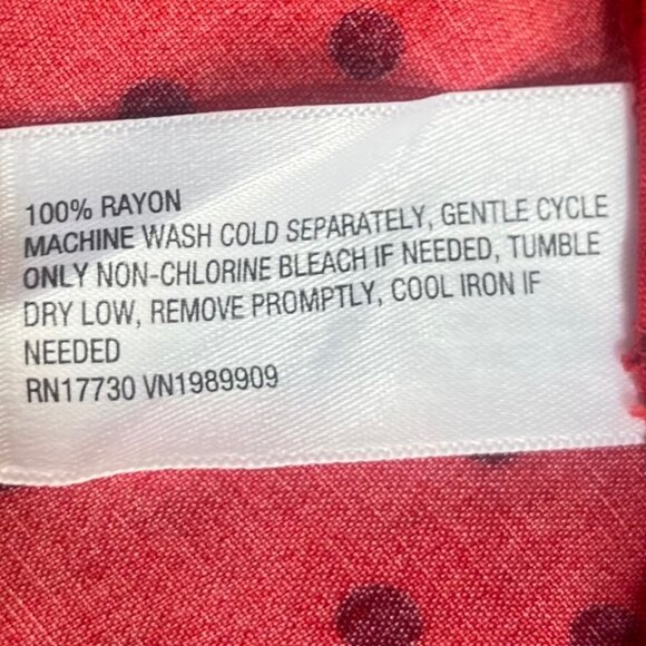 A New Day Polka Dot Vneck Shirt Womens XXL Red New Flutter - Picture 9 of 10